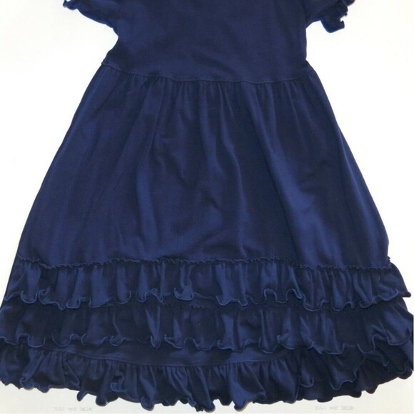 Loves Me Not Head of the Class navy ruffle bustle knit lap short sleeve dress 10 - Picture 5 of 6